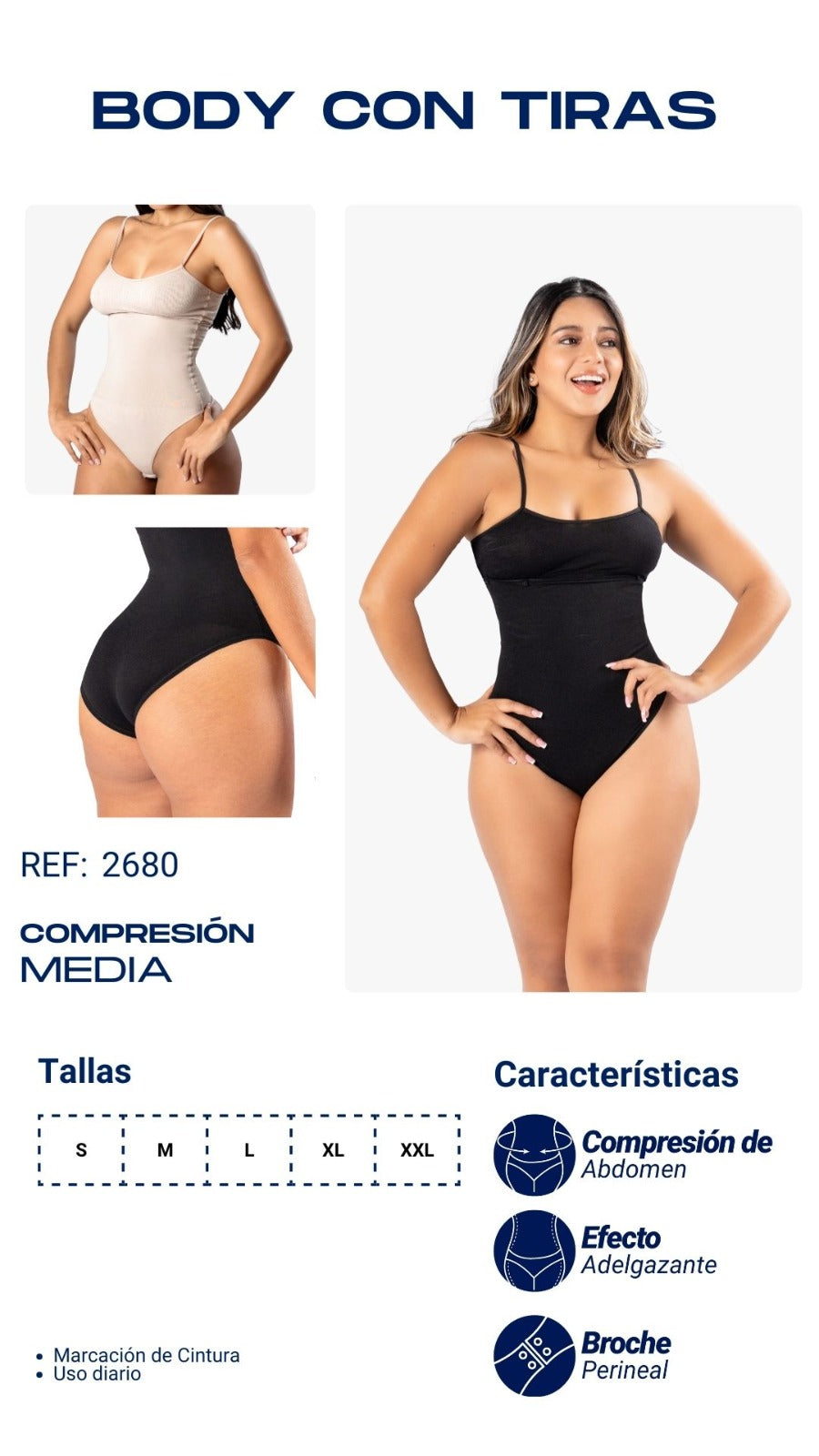 BODY CONTROL DE ABDOMEN EN TIRAS Y CACHETERO