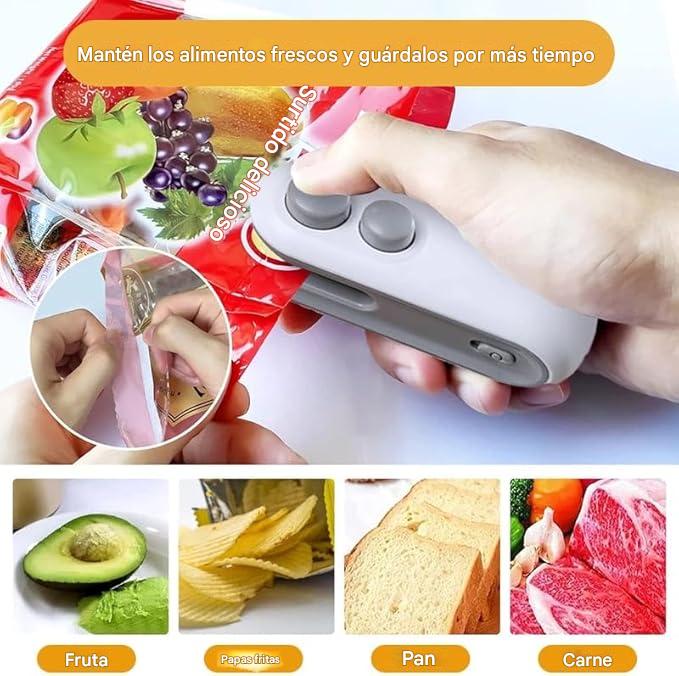 MINI SELLADOR PORTATIL + CORTADOR 2 en 1 RECARGABLE PROTEGE TUS ALIMENTOS - SEGUNDA UNIDAD A 50% OFF