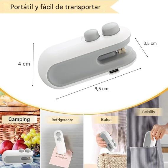 MINI SELLADOR PORTATIL + CORTADOR 2 en 1 RECARGABLE PROTEGE TUS ALIMENTOS - SEGUNDA UNIDAD A 50% OFF